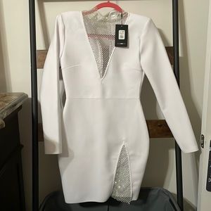 White long sleeve fashion nova dress